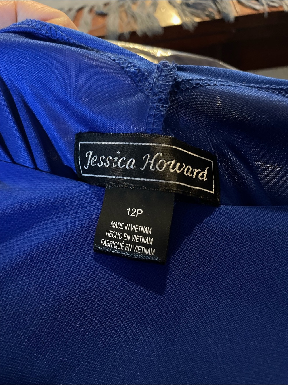 Elegant Blue Women's Blouson Dress - Picture 4 of 4